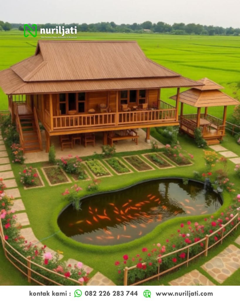 Rumah Panggung Kayu Jati Tradisional Pedesaan