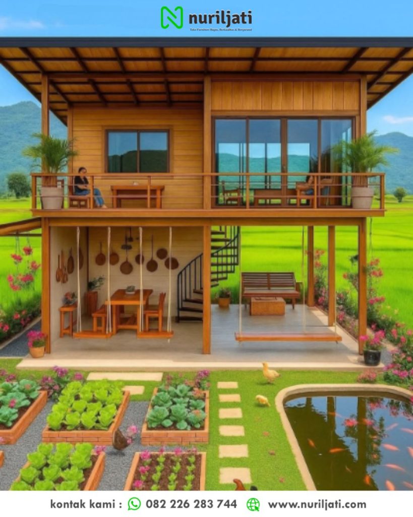 Rumah Panggung Mewah Kayu Jati Modern